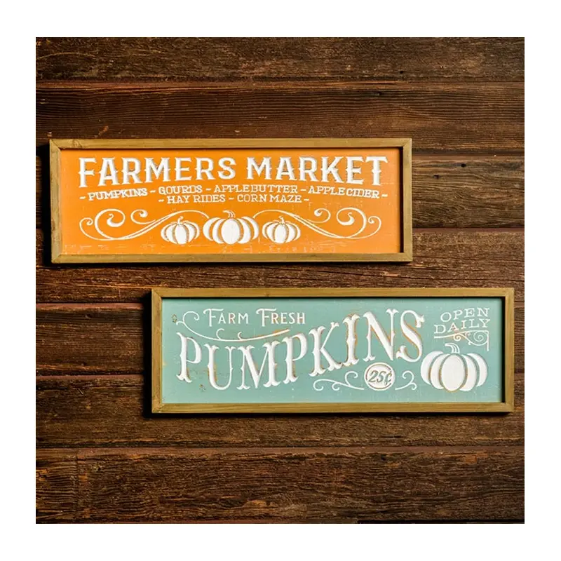 24" Wood Harvest Engraved Wall Sign