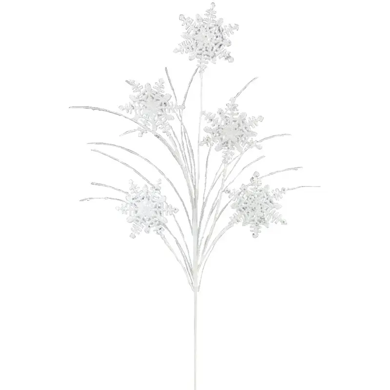 29" White Glitter Snowflake Spray