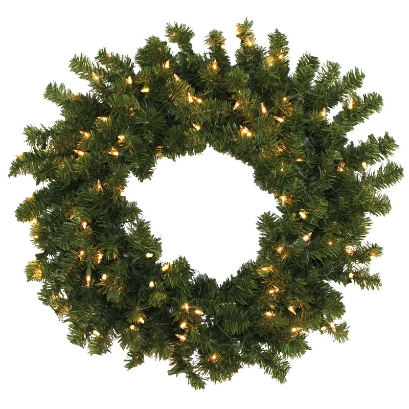 30" Canadian Pine Pre-Lit Artificial Christmas Wreath