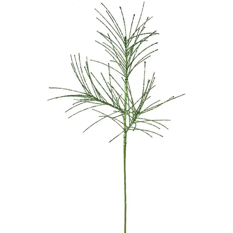 31" Lime Green Glittered Pine Spray