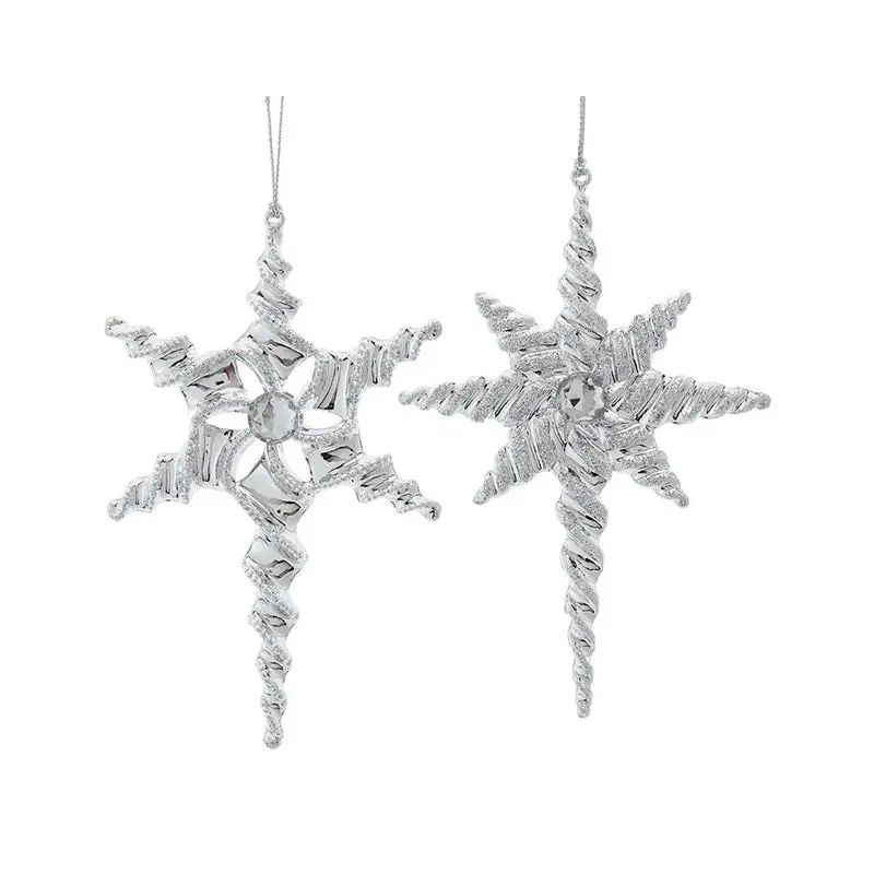 5.8" Twisted Silver Star Ornament