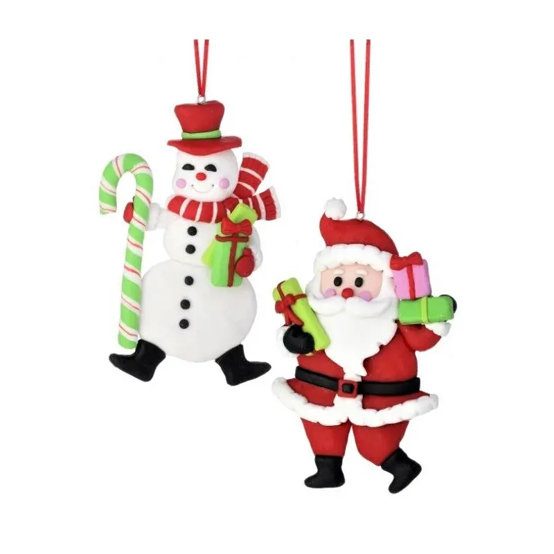 5" Claydough Santa/Snowman Ornament