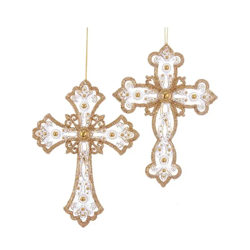 6.25" Gold and Silver Cross Ornament