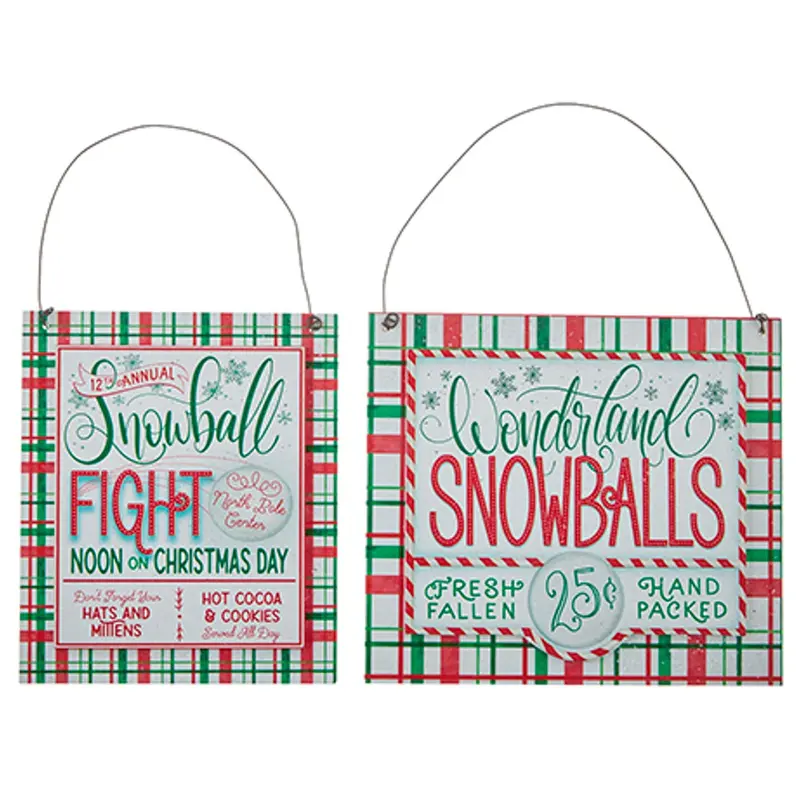 6.75" Snowballs for Sale Sign Ornament