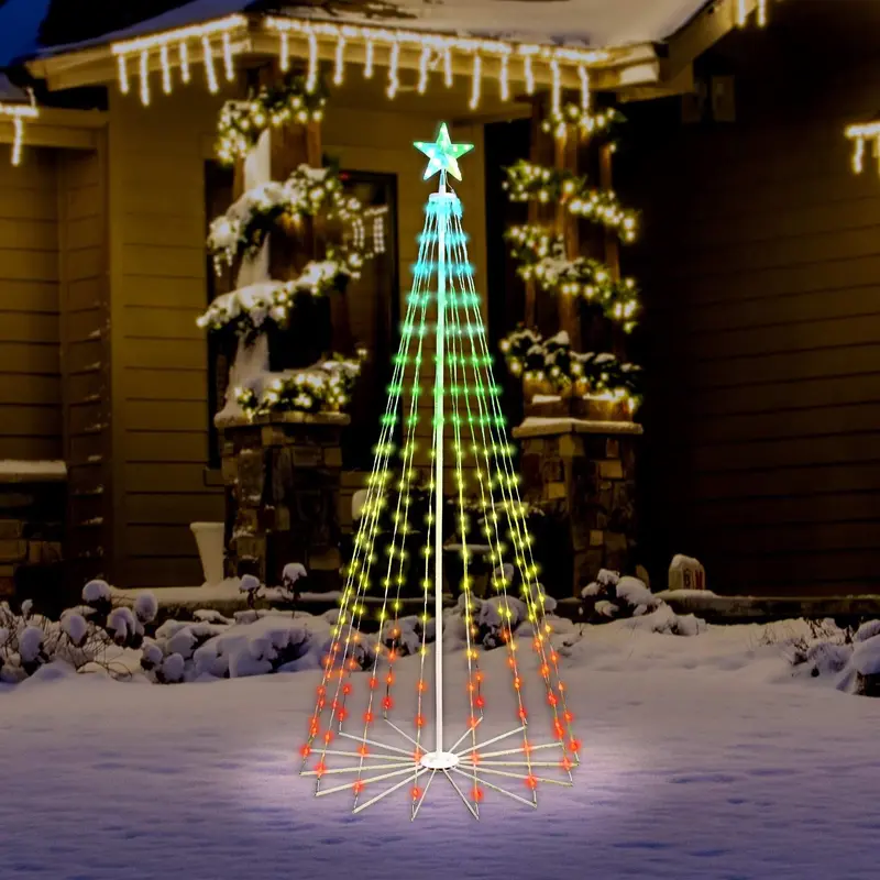 6' RGB Straight Frame Remote-Controlled LED Dancing Tree Decoration