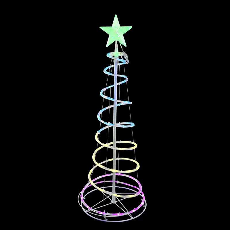 RGB Wire Spiral Tree Decoration with Dancing Lights