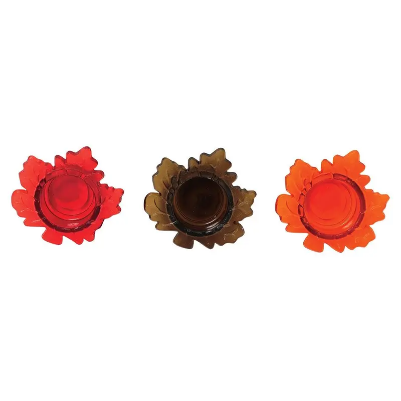 3" Leaf Glass Tea Light Holder