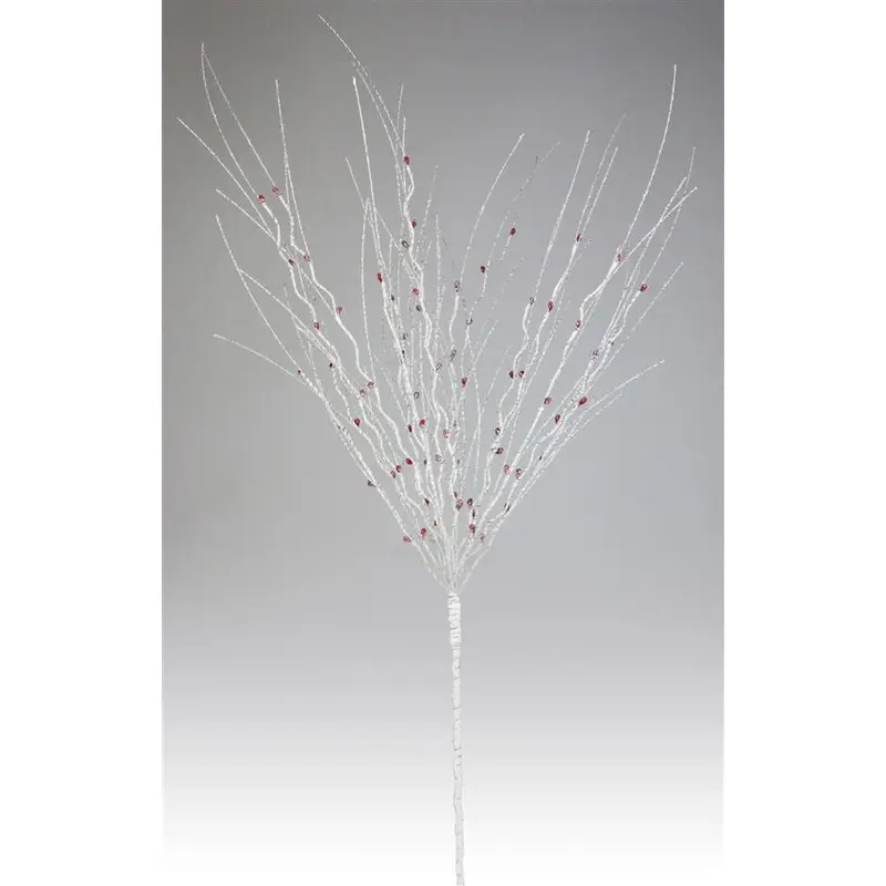 32" Glittered Birch Twig Spray with Red Berries