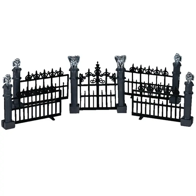 Lemax Spooky Town Gargoyle Fence, Set of 5 #44139