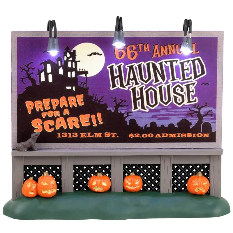 Lemax Spooky Town Haunted House Billboard #34075