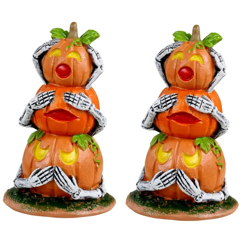 Lemax Spooky Town Pumpkin Snowmen, Set of 2 #34073