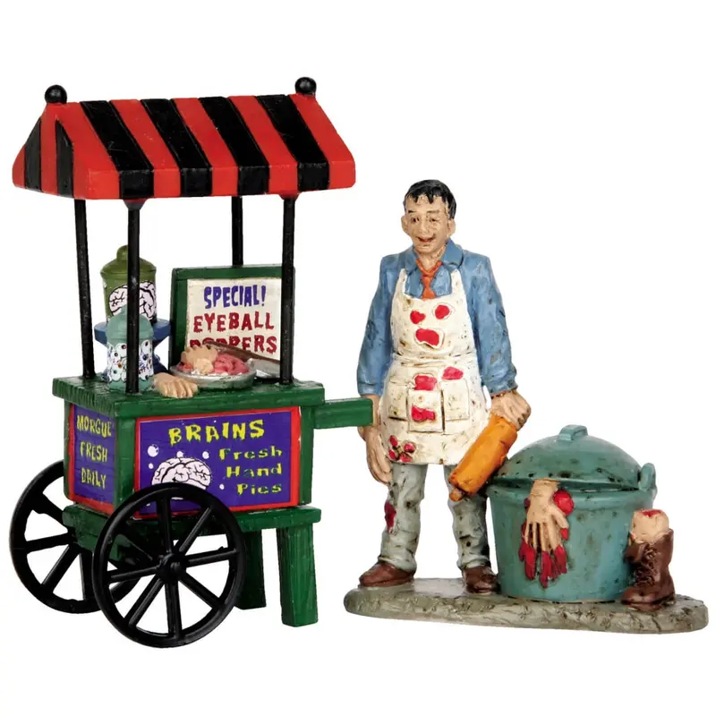 Lemax Spooky Town Zombie Brains Foodcart, Set of 2 #52311
