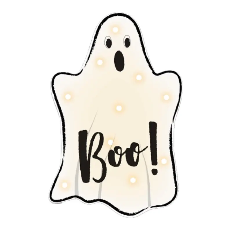 Lighted Shimmer Boo Ghost Decoration