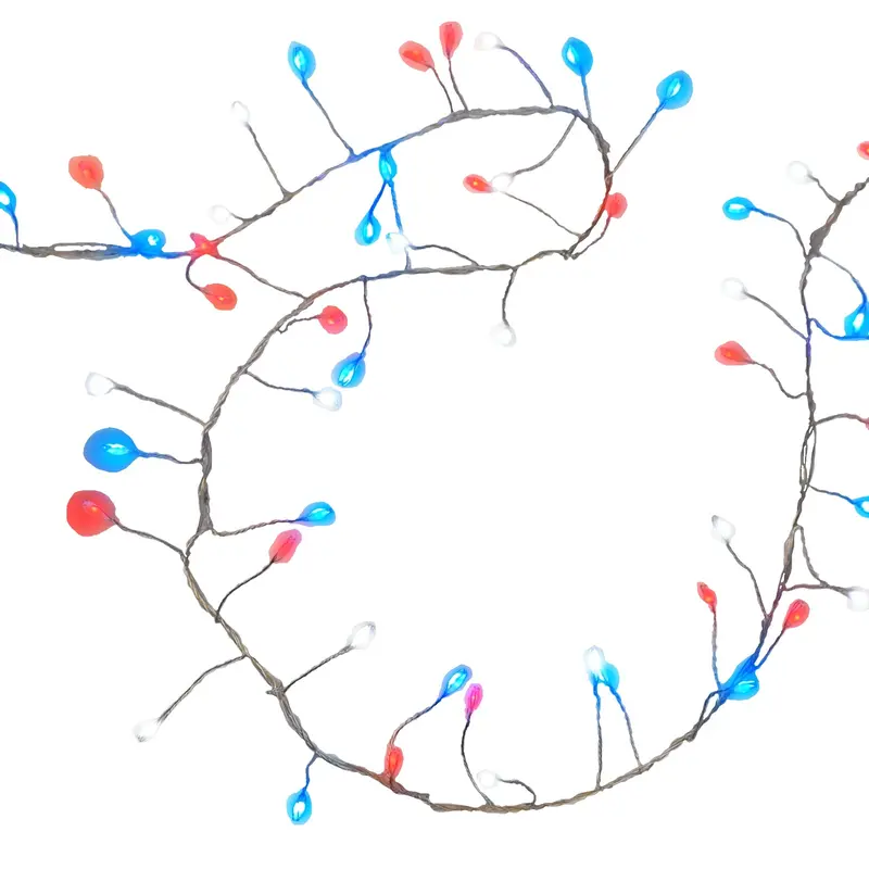 Set of 150 Professional Grade Battery-Operated Color-Changing Vine Lights (Warm White to Patriotic)