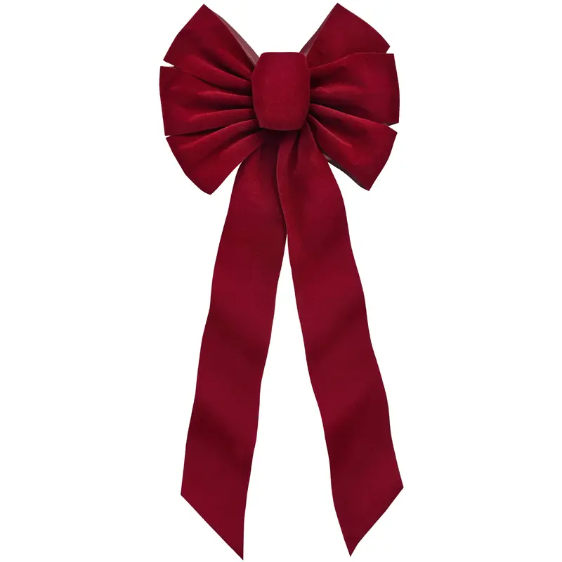 10" x 22" Burgundy 7-Loop Christmas Bow