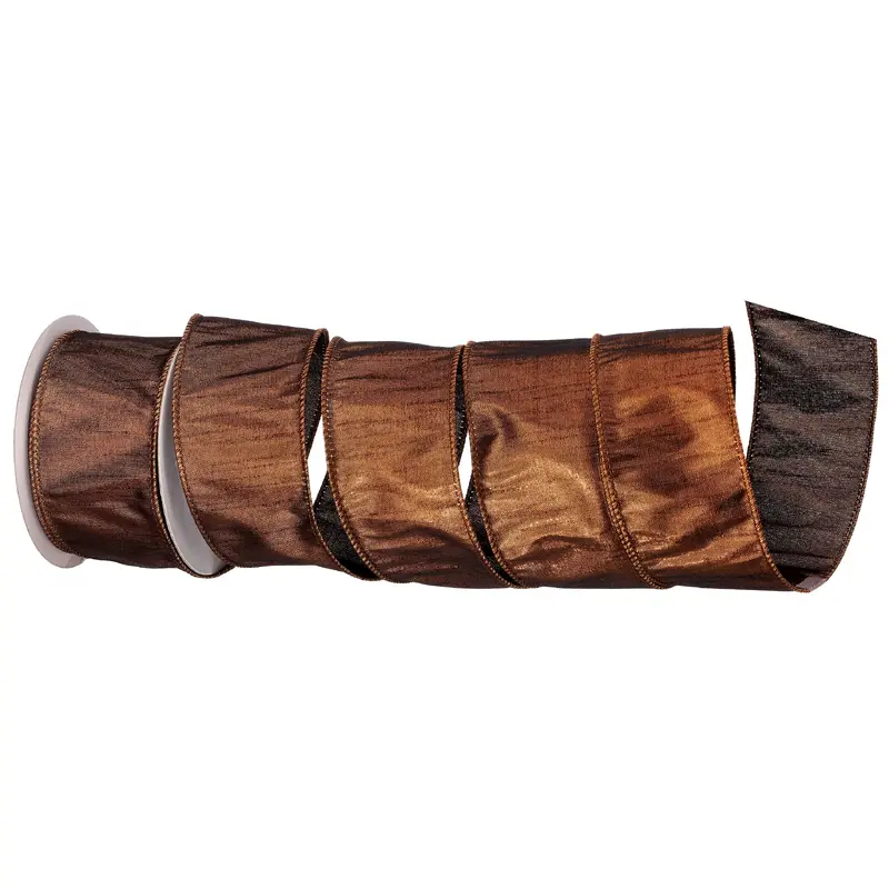 10 Yards of Metallic Copper Dupion Ribbon