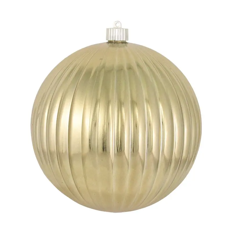 200MM Sonic Gold Shatterproof Ripple Ball Ornament