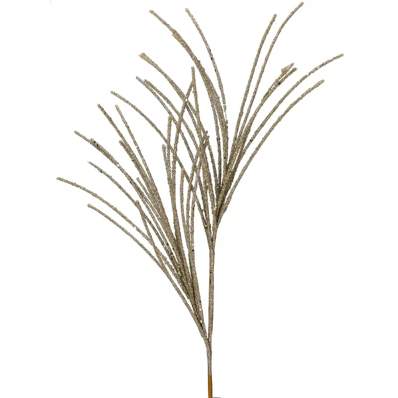 28" Champagne Micro Beaded Sequin Grass Spray