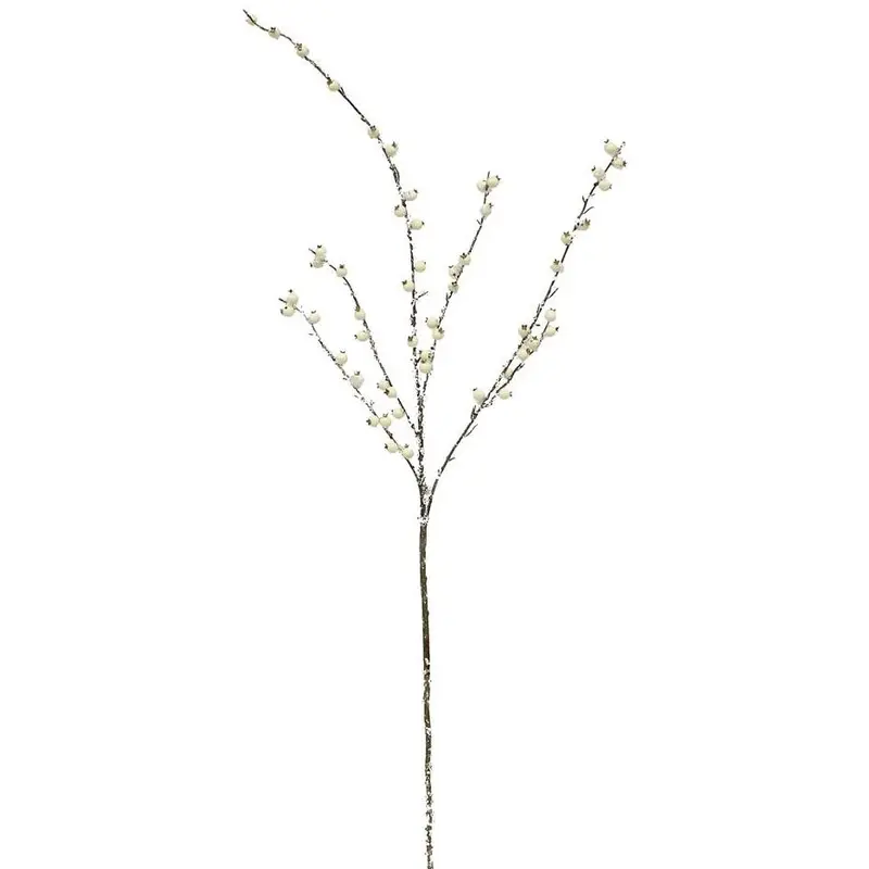 42" Cream & Silver Ice Glitter Special End Berry Spray