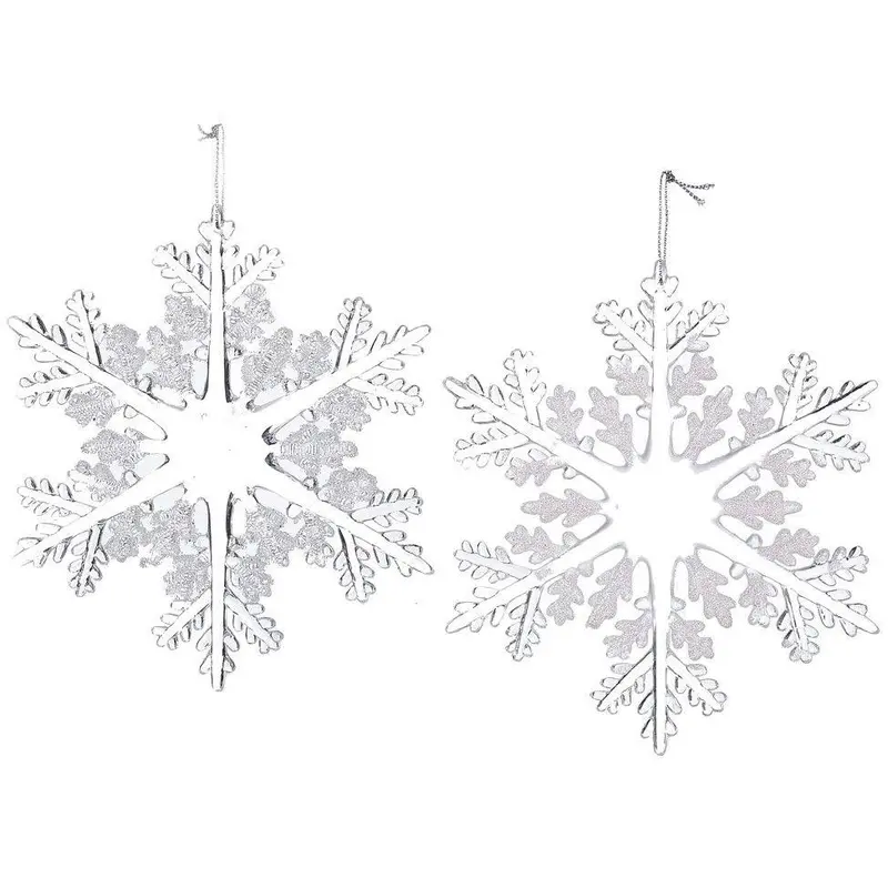6" Frosted White and Clear Acrylic Snowflake Ornament