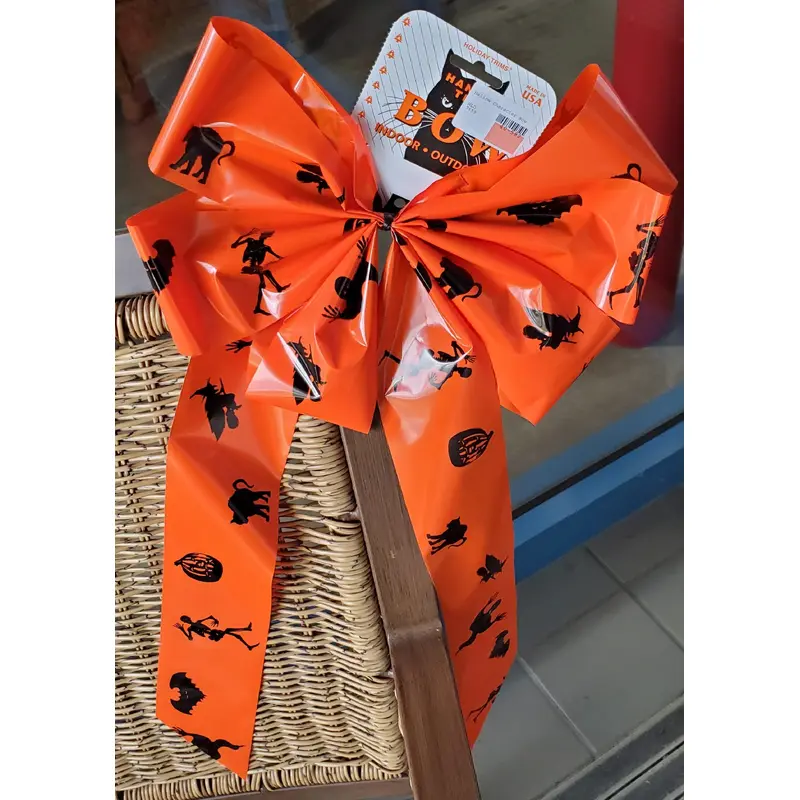 6-Loop Orange Halloween Hand-Tied Bow