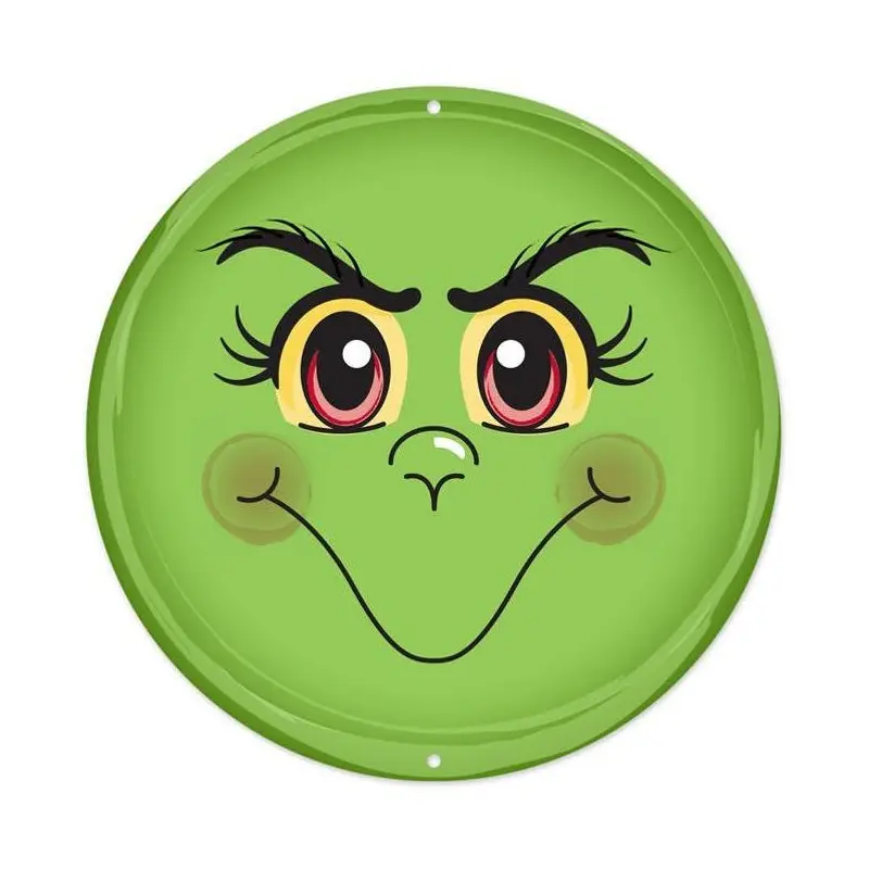 8" Metal Grinch Face Sign