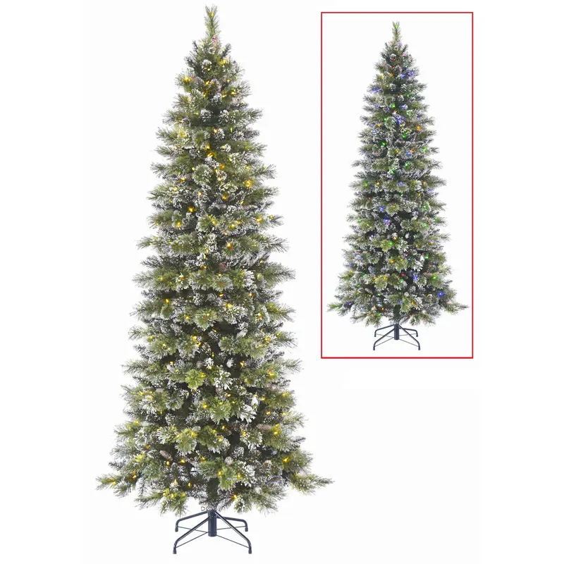 Crystal Elegance Pine Slim Dual Color LED PowerConnect Pre-Lit Artificial Christmas Tree