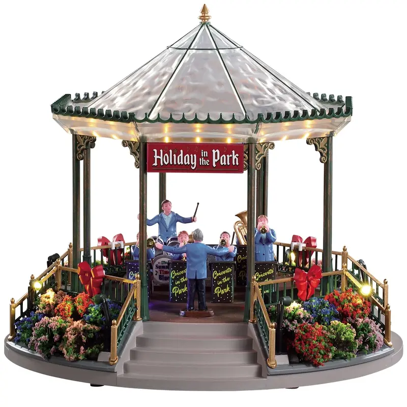 Lemax General Collectible Sights & Sounds: Holiday Garden Green Bandstand #94551