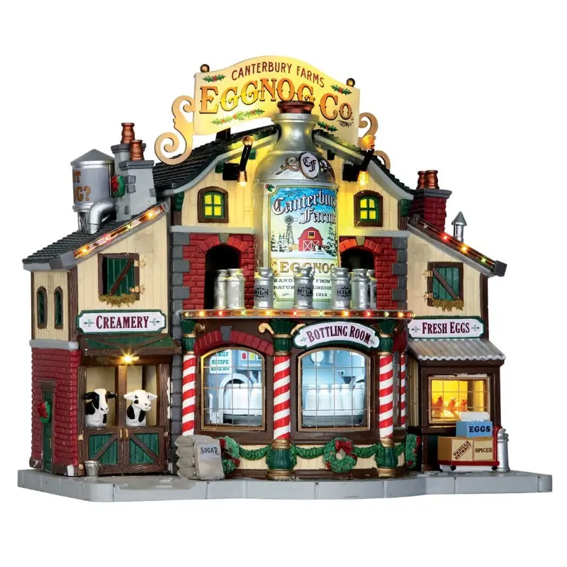 Lemax Harvest Crossing Sights & Sounds: Canterbury Farm Eggnog Factory #65131