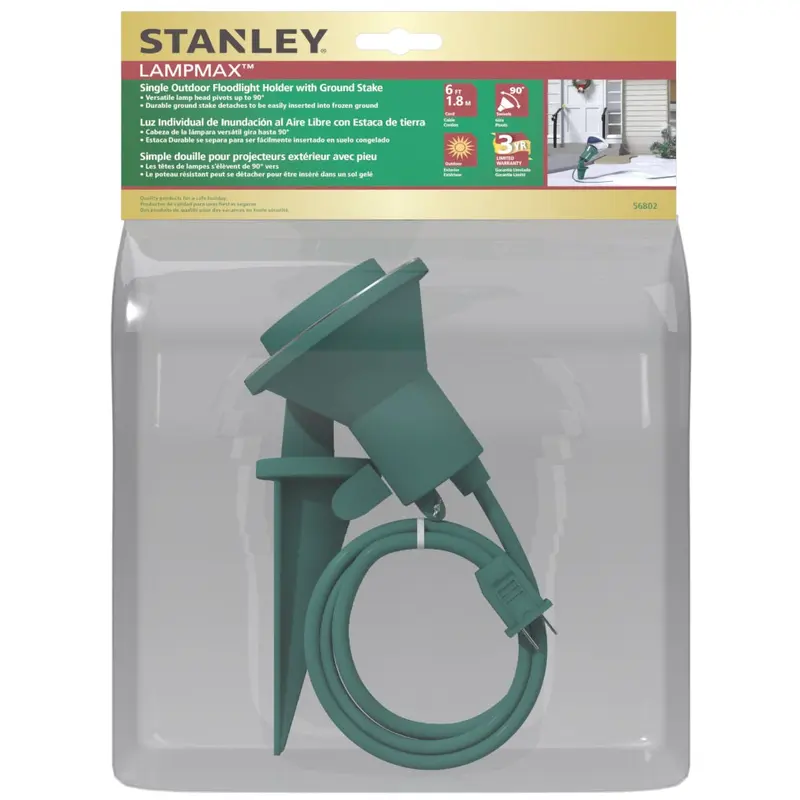 Stanley LampMax Single Outdoor Floodlight Holder with Ground Stake