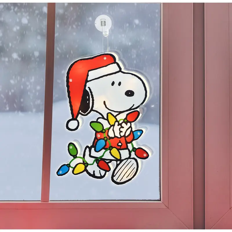 12" Peanuts Snoopy LED Holiday Window Hanging