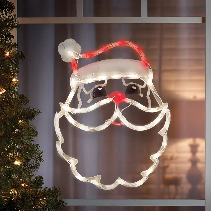 18" Lighted Santa Claus Christmas Window Silhouette