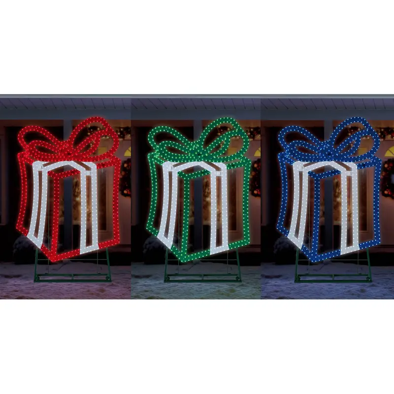 4' Hi-Vibrant LED Jumbo Present Decoration
