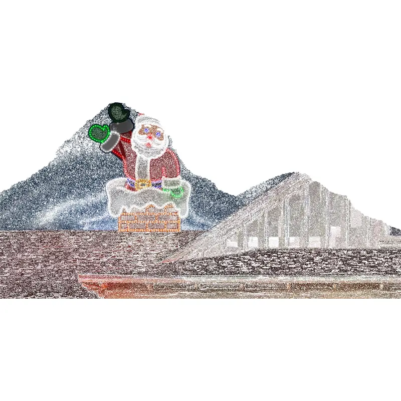 4' Hi-Vibrant LED Jumbo Santa in Chimney Decoration