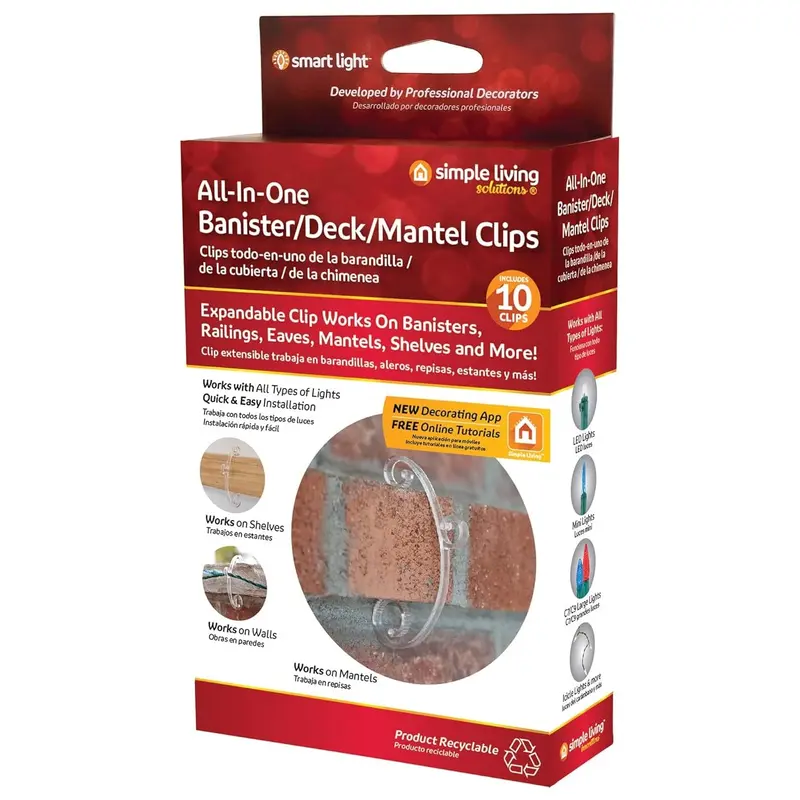 All-In-One Banister/Deck/Mantel Clips (10-Pack)