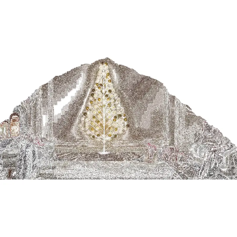 Birch Wall Tree with Twinkling Warm White LED Lights