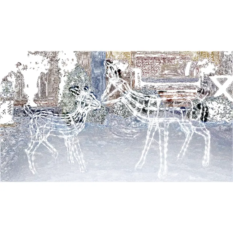 Doe & Fawn Kissing Noses Wire Sculpture Combo (Set of 2)