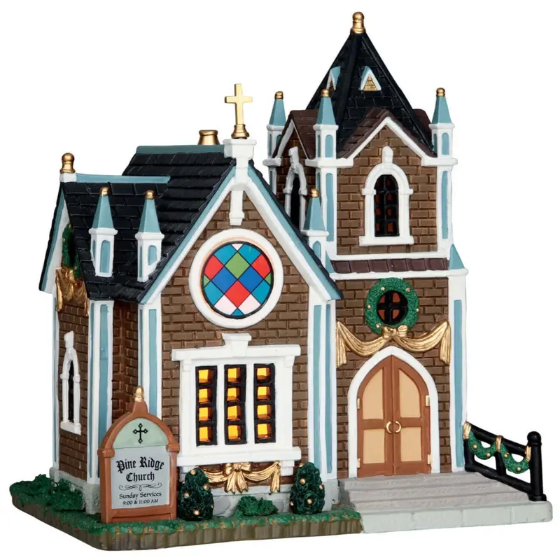 Lemax Harvest Crossing Lighted Building: Pine Ridge Church #55973
