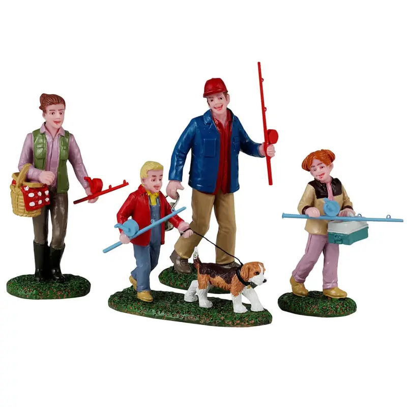 Lemax Vail Village Figurines: Family Fishing Day, Set of 4 #42327