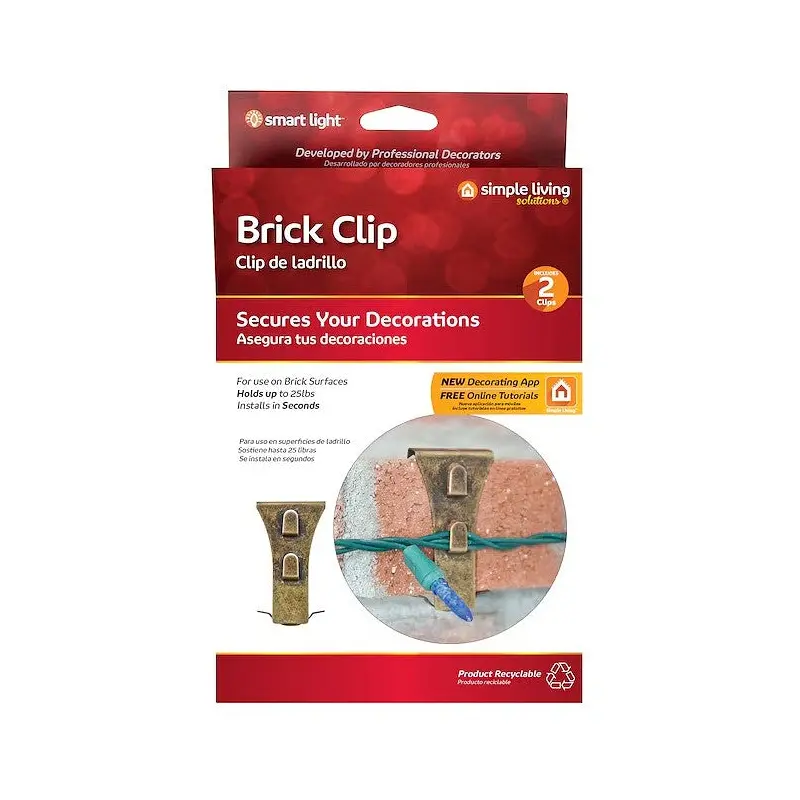 Outdoor Brick Fasteners for Hanging Christmas Lights (2-Pack)