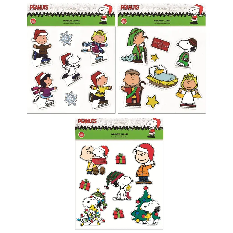 Reusable Peanuts Christmas Window Clings