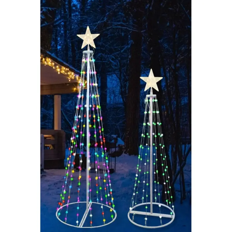 Set of 2 RGB Straight Frame Remote-Controlled LED Dancing Tree Bundle