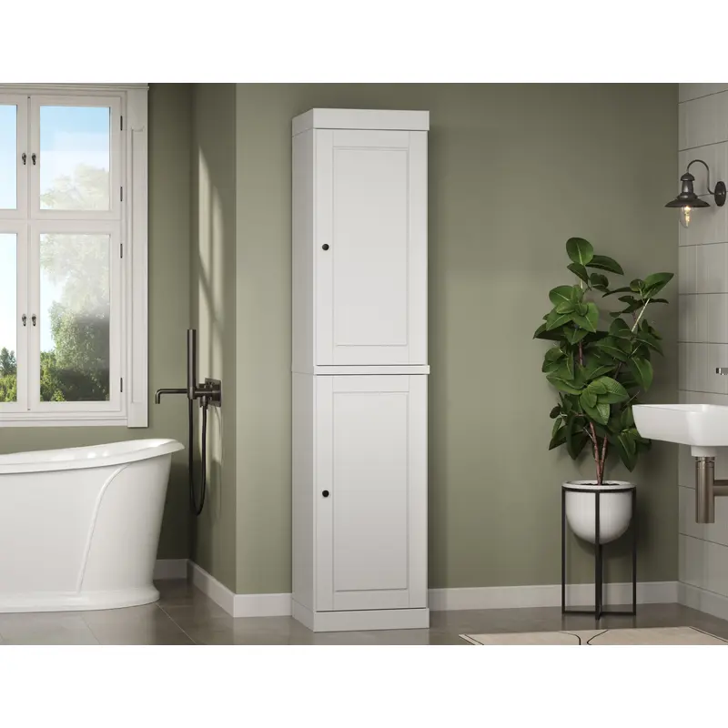 100% Solid Wood 16.5" Tall Bathroom Cabinet with Raised Panel Doors