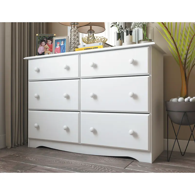 100% Solid Wood Double 6-Drawer Dresser