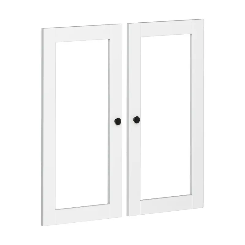 100% Solid Wood Modular Double Glass Door Kit