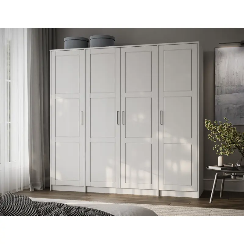 100% Solid Wood Urban 4-Door Wardrobe Closet
