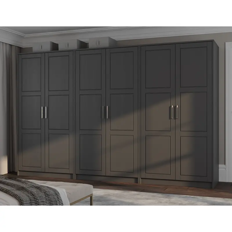 100% Solid Wood Urban 6-Door Wardrobe Armoire