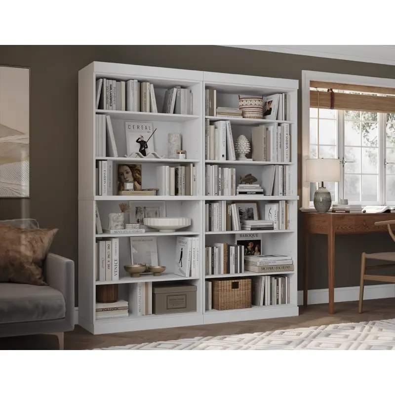 100% Solid Wood 12-Shelf 64" Bookcase, Tall Modular Bookshelf with Adjustable Shelves