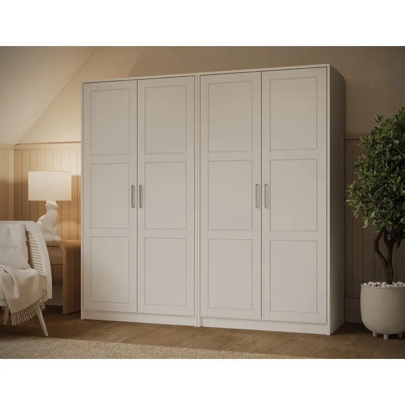 100% Solid Wood Urban 4-Door Wardrobe Armoire