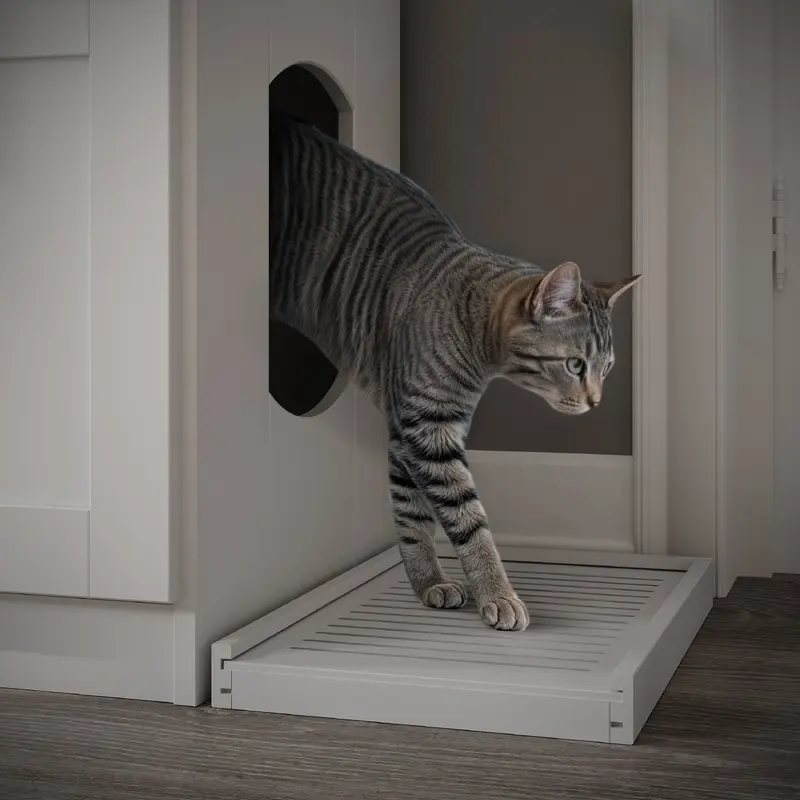 100% Solid Wood Ziva Cat Litter Catch